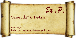 Szpevák Petra névjegykártya
