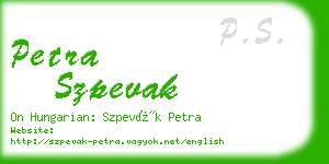 petra szpevak business card